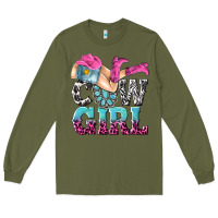 Army Green cow girl Long Sleeve Tee - texasbilliewilder