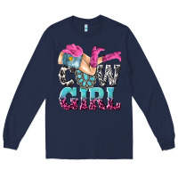 Navy cow girl Long Sleeve Tee - texasbilliewilder