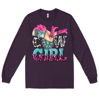 Plum cow girl Long Sleeve Tee - texasbilliewilder