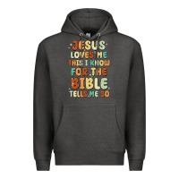 Charcoal Heather jesus loves me this i know for the bible tells me Premium Hoodie - MaliasSmallBusiness