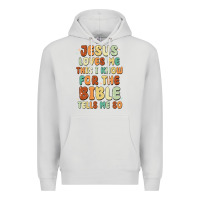 Dove Grey jesus loves me this i know for the bible tells me Premium Hoodie - MaliasSmallBusiness