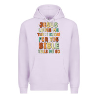 Lilac jesus loves me this i know for the bible tells me Premium Hoodie - MaliasSmallBusiness
