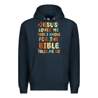 Navy jesus loves me this i know for the bible tells me Premium Hoodie - MaliasSmallBusiness