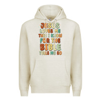 Oatmeal Heather jesus loves me this i know for the bible tells me Premium Hoodie - MaliasSmallBusiness