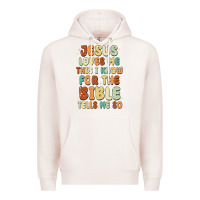 Pale Pink jesus loves me this i know for the bible tells me Premium Hoodie - MaliasSmallBusiness