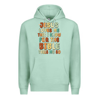 Seafoam jesus loves me this i know for the bible tells me Premium Hoodie - MaliasSmallBusiness