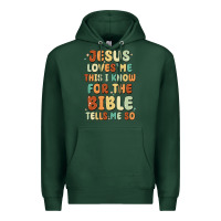 Sports Green jesus loves me this i know for the bible tells me Premium Hoodie - MaliasSmallBusiness