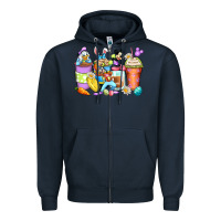 Navy easter cartoon characters coffee cups Zipper Hoodie - Zillion Design Studio