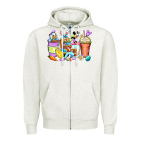Oatmeal Heather easter cartoon characters coffee cups Zipper Hoodie - Zillion Design Studio