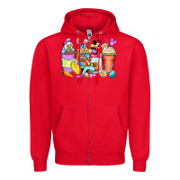 Red easter cartoon characters coffee cups Zipper Hoodie - Zillion Design Studio