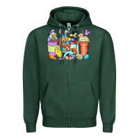 Sports Green easter cartoon characters coffee cups Zipper Hoodie - Zillion Design Studio