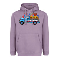 Lavender american truck and flag with stars Heavyweight Hoodie - HRA Design Shop