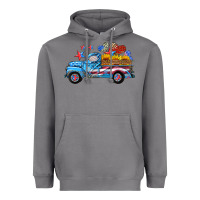 Storm american truck and flag with stars Heavyweight Hoodie - HRA Design Shop