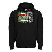 Black merry and bright pitbull with farm Zipper Hoodie - RanaPortraitStore
