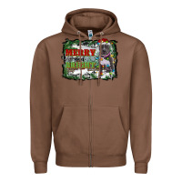 Chestnut merry and bright pitbull with farm Zipper Hoodie - RanaPortraitStore