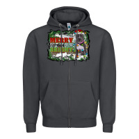 Smoke merry and bright pitbull with farm Zipper Hoodie - RanaPortraitStore