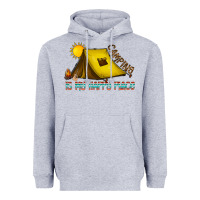 Heather Grey camping is my happy place Heavyweight Hoodie - CowhideDigitalArt