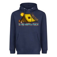 Navy camping is my happy place Heavyweight Hoodie - CowhideDigitalArt