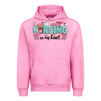 Fuchsia Pink nursing in my heart Urban Hoodie - MaliasSmallBusiness