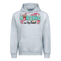 Heather Grey nursing in my heart Urban Hoodie - MaliasSmallBusiness