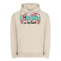 Pigment French Oak nursing in my heart Urban Hoodie - MaliasSmallBusiness