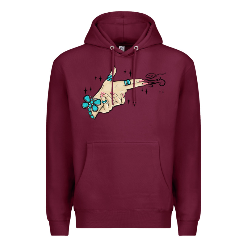 Western Turquoise Gun Hand Premium Hoodie by MaliasSmallBusiness | Teevron