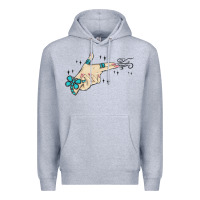 Heather Grey western turquoise gun hand Premium Hoodie - MaliasSmallBusiness