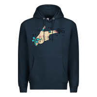 Navy western turquoise gun hand Premium Hoodie - MaliasSmallBusiness