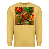 Antique Gold christmas gift box seamless pattern Premium Sweatshirt - BundleAndBundleShop