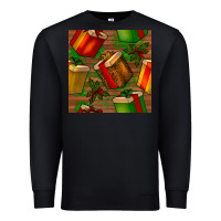 Black christmas gift box seamless pattern Premium Sweatshirt - BundleAndBundleShop