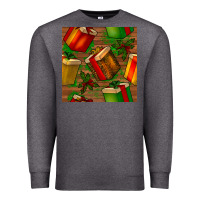 Charcoal Heather christmas gift box seamless pattern Premium Sweatshirt - BundleAndBundleShop