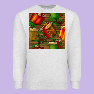 Christmas Gift Box Seamless Pattern Premium Sweatshirt Designed By Bundleandbundleshop