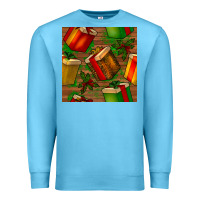 Ocean Blue christmas gift box seamless pattern Premium Sweatshirt - BundleAndBundleShop