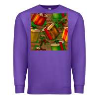 Purple christmas gift box seamless pattern Premium Sweatshirt - BundleAndBundleShop