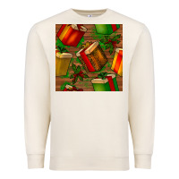 Sandshell christmas gift box seamless pattern Premium Sweatshirt - BundleAndBundleShop