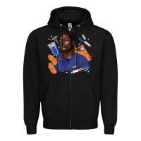Black afro man nurse Zipper Hoodie - texasbilliewilder