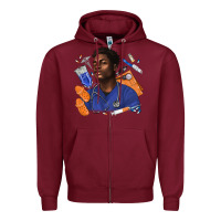 Burgundy afro man nurse Zipper Hoodie - texasbilliewilder