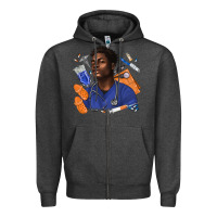 Charcoal Heather afro man nurse Zipper Hoodie - texasbilliewilder
