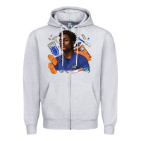 Heather Grey afro man nurse Zipper Hoodie - texasbilliewilder