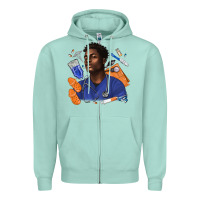 Seafoam afro man nurse Zipper Hoodie - texasbilliewilder
