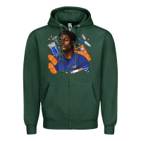 Sports Green afro man nurse Zipper Hoodie - texasbilliewilder