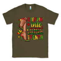 Army Green steppin into juneteenth Classic Tee - Zillion Design Studio