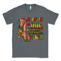 Charcoal Heather steppin into juneteenth Classic Tee - Zillion Design Studio