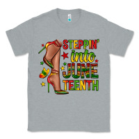 Heather Grey steppin into juneteenth Classic Tee - Zillion Design Studio