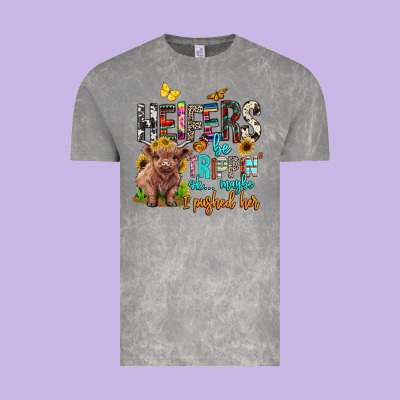 Heifers Be Trippin Ok Maybe I Pushed Her Vintage Tee Designed By Barkaloodesign