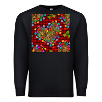 Black christmas lights and leopard hearts seamless pattern Premium Sweatshirt - BundleAndBundleShop