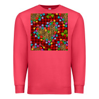 Cardinal christmas lights and leopard hearts seamless pattern Premium Sweatshirt - BundleAndBundleShop