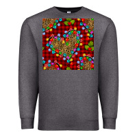 Charcoal Heather christmas lights and leopard hearts seamless pattern Premium Sweatshirt - BundleAndBundleShop