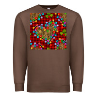 Chestnut christmas lights and leopard hearts seamless pattern Premium Sweatshirt - BundleAndBundleShop