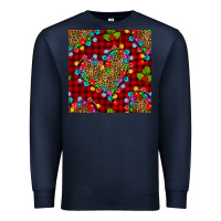 Navy christmas lights and leopard hearts seamless pattern Premium Sweatshirt - BundleAndBundleShop